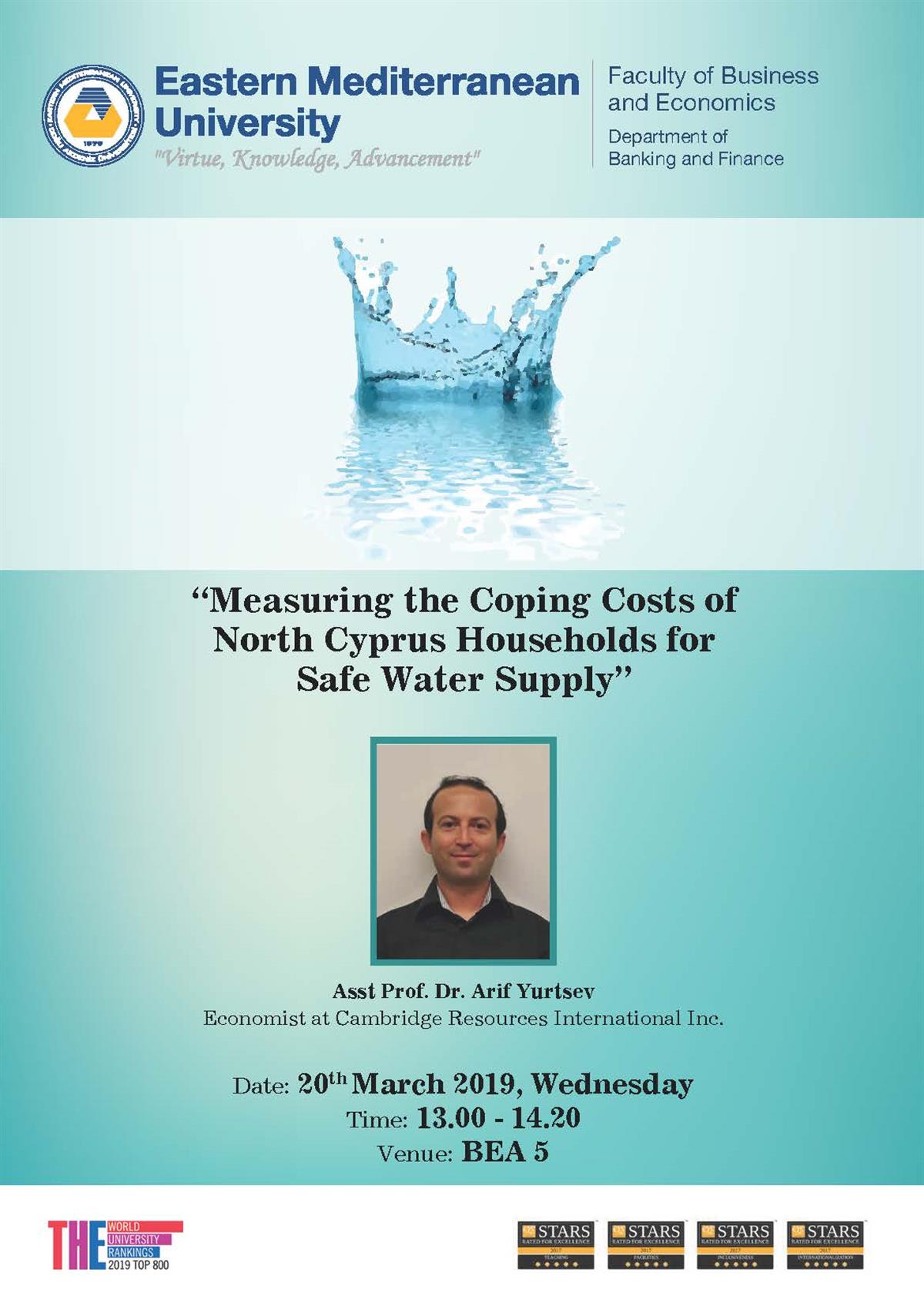 Measuring the Coping Costs of North Cyprus households for Safe Water Supply" By  Asst Professor Arif Yurtsev