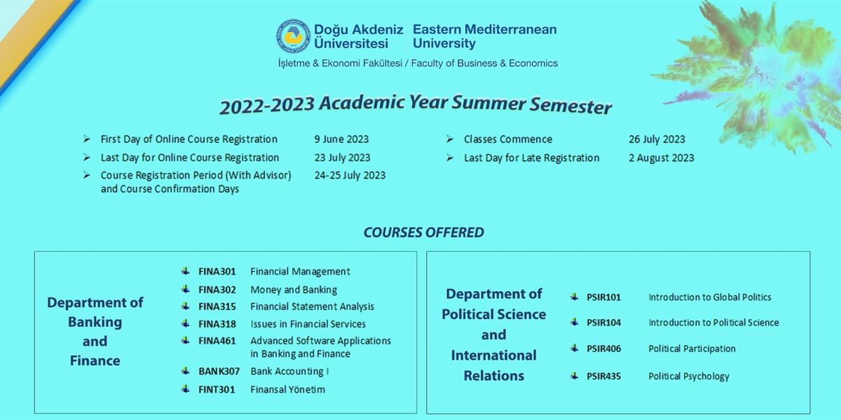 FBE Summer Courses Offered