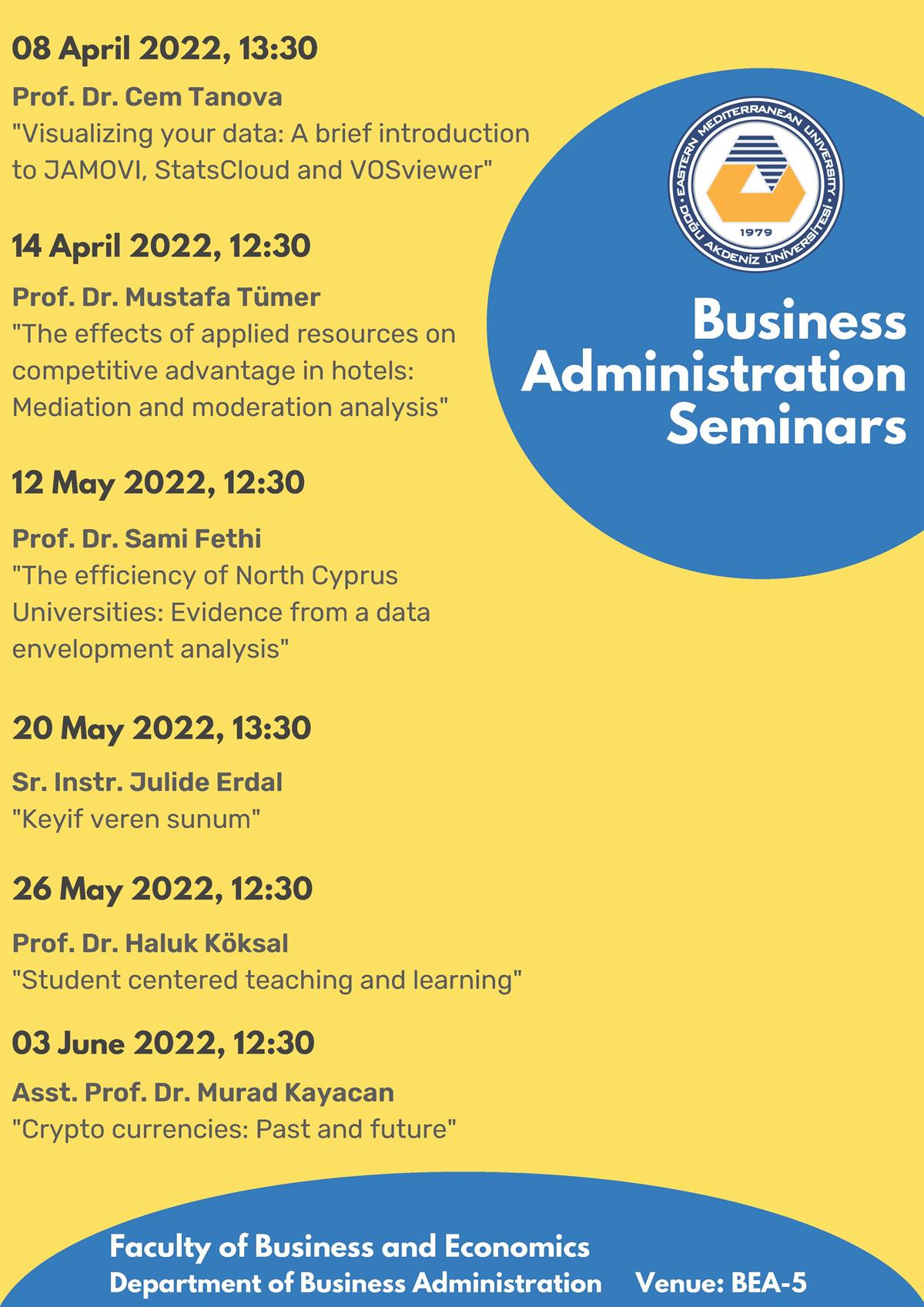 Business Administration Seminar Series 