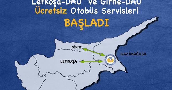 Lefkoşa-DAÜ ve Girne-DAÜ ücretsiz otobüs servisleri başladı