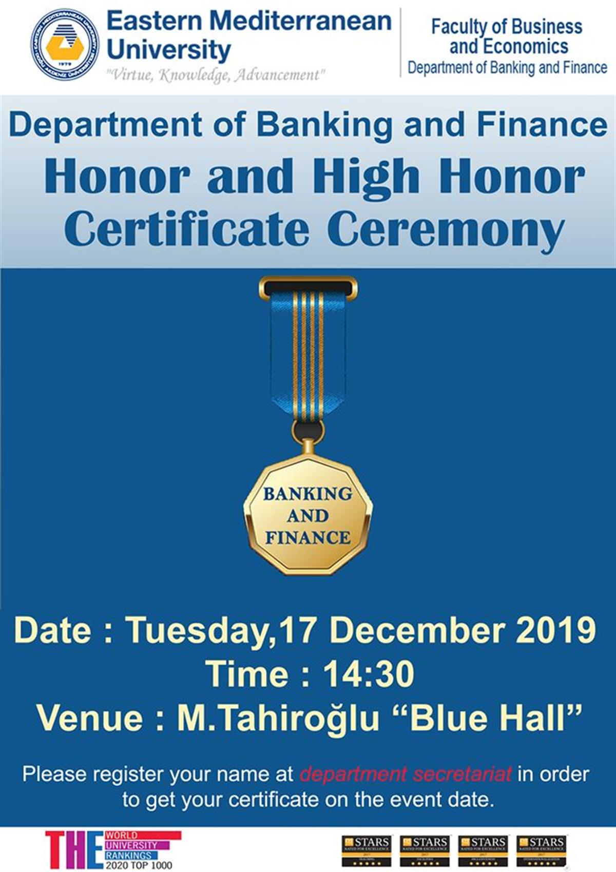  HONOR AND HIGH HONOR CERTIFICATE AWARD CEREMONY