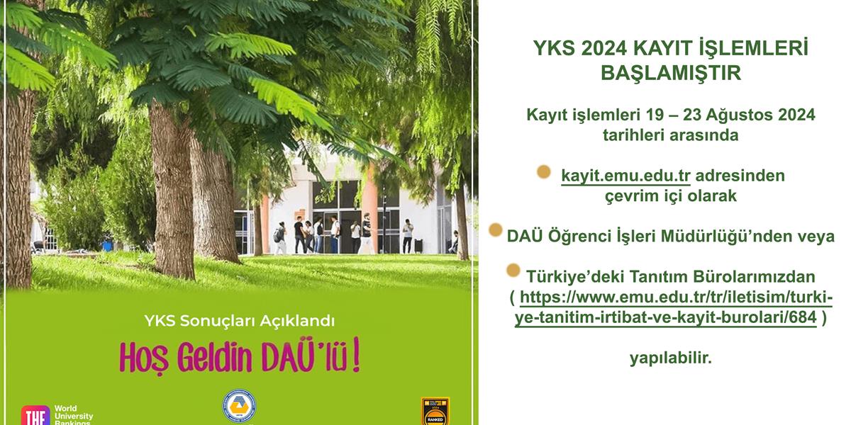 2024-YKS Sonuçlarına Göre Kayıt Hakkı Kazanan Adaylar için Kayıt İşlemleri